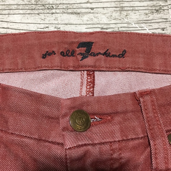 7 For All Mankind Carol Emilio Pucci Jeans Women 27 Red (Inseam 33) Straight K3 - Picture 13 of 13